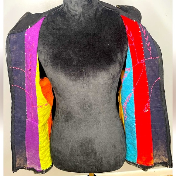 KARMA CIRCLE Handmade In Nepal Shredded Hippie Boho Jacket: Size Large - Picture 5 of 6
